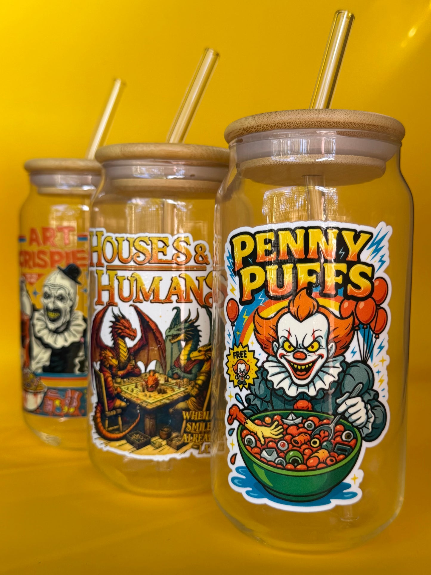 PENNY PUFFS - Glass Latte Drink Cup