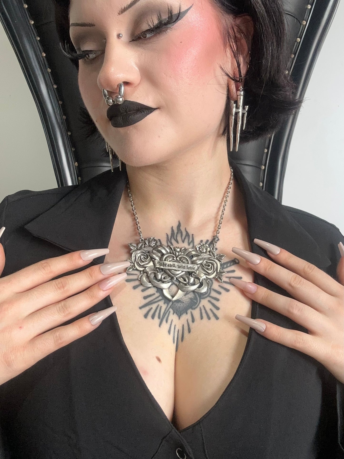 FIGHT EVIL, WIN LOVE -  Mother of Hades Tribute Necklace