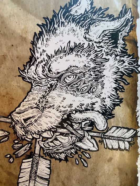 WOLF AND ARROW - Benny Apples a5 art print