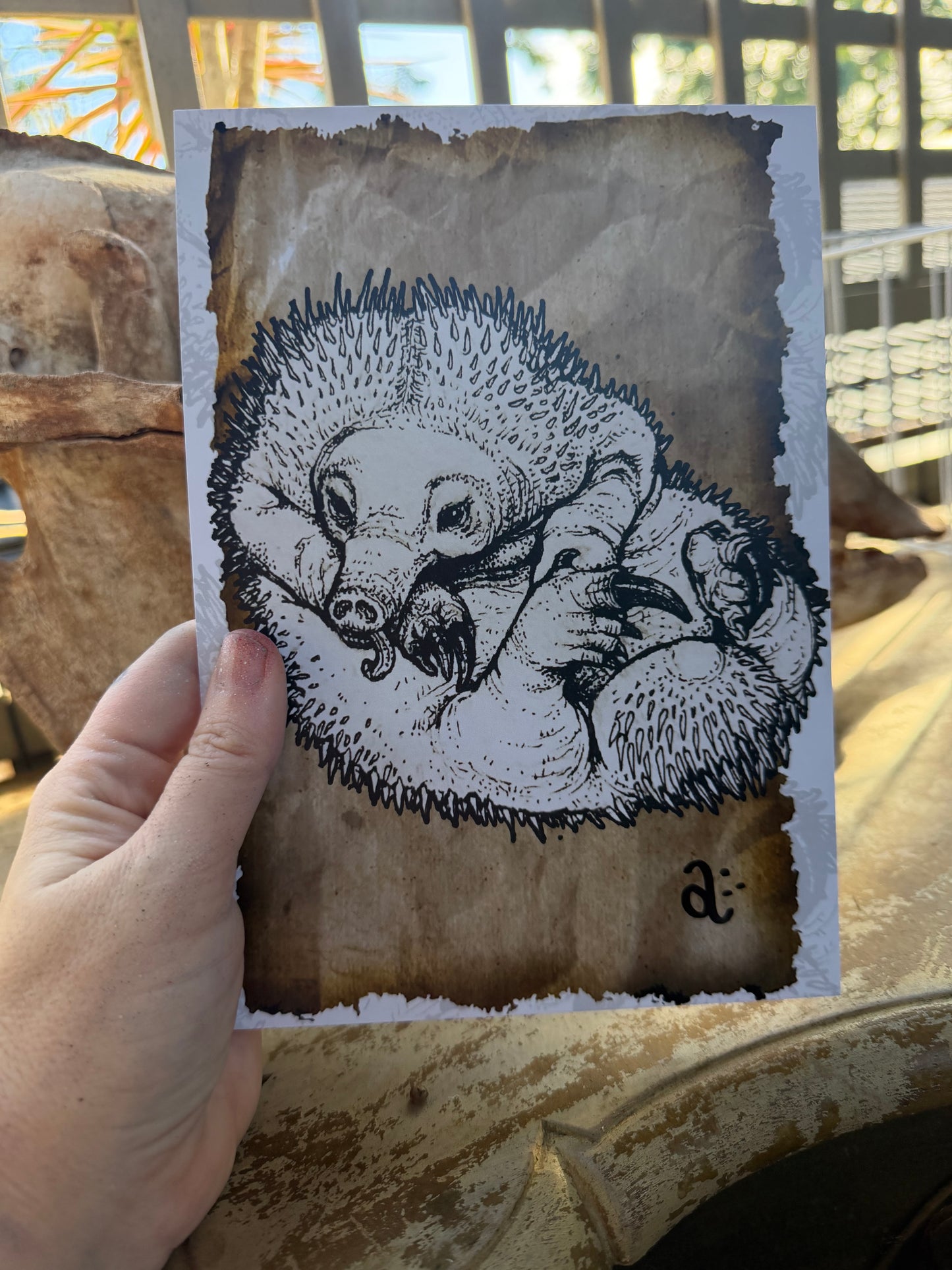 PUGGLE - Benny Apples a5 art print