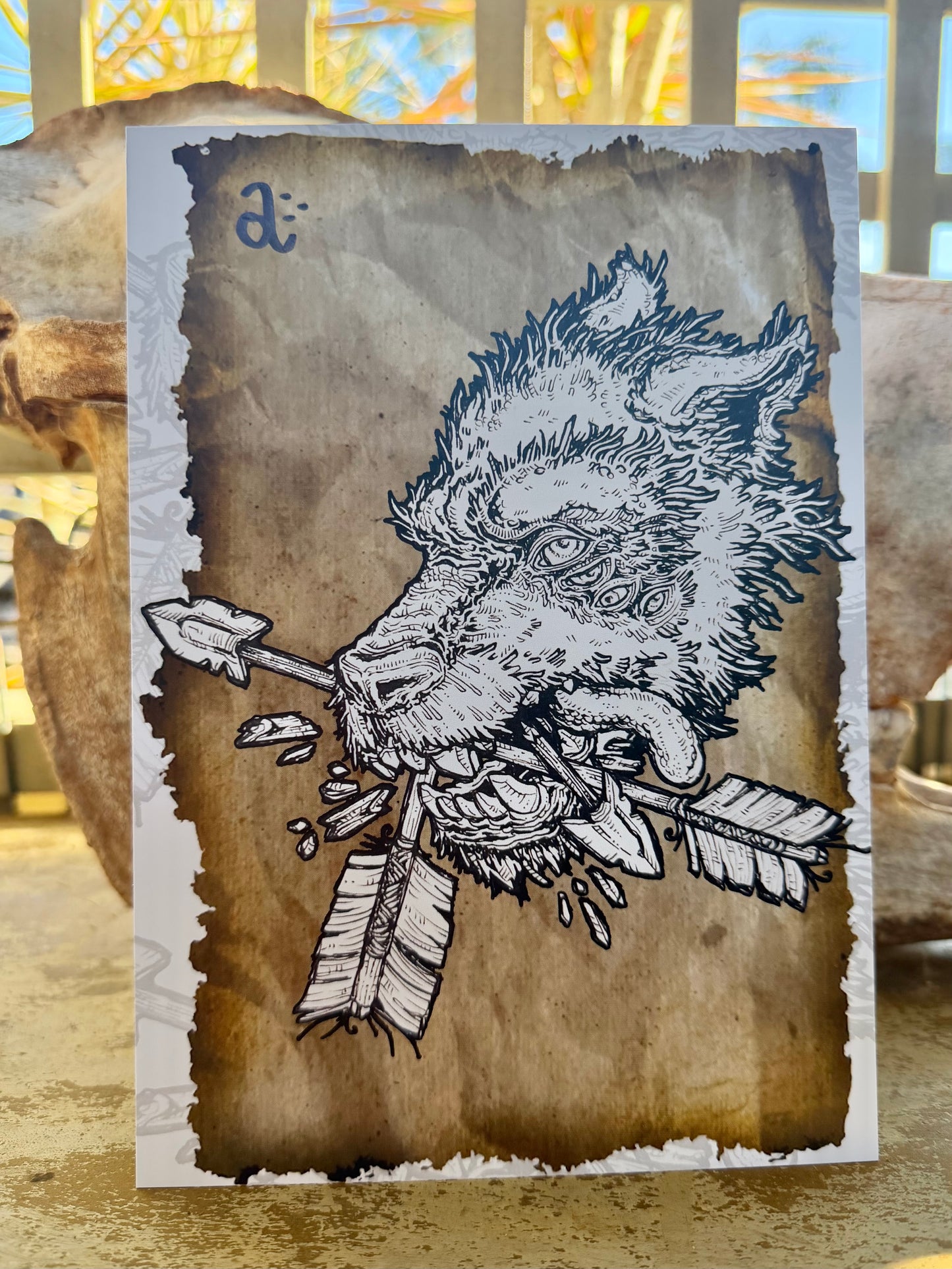 WOLF AND ARROW - Benny Apples a5 art print